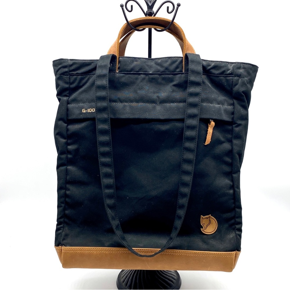 Fjallraven Black and Brown Tote Backpack